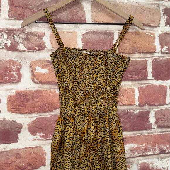 Just Love Dress Women's L Tan Black Cheetah Safari Animal Sundress Casual Beachy - Picture 3 of 8